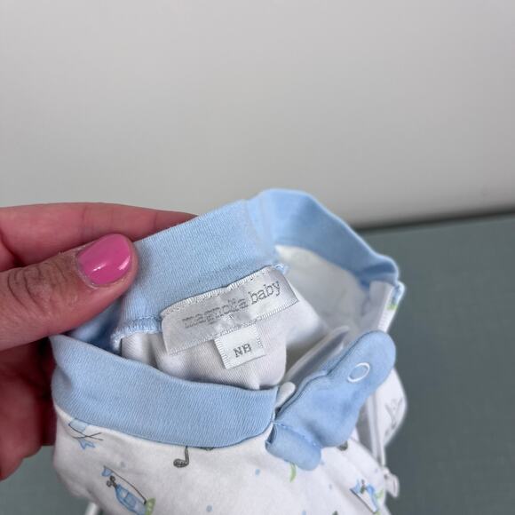 Magnolia Baby Tiny Tee Time Print Zip Footie Newborn - Picture 5 of 6